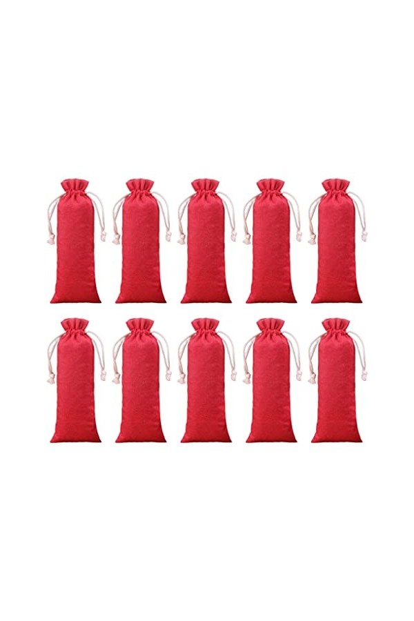 YUSSEQDD 10 pièces pochette à cordon bijoux sac ornements corde doux rond breloque emballage pochettes de sac de mariage pour