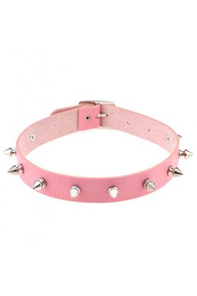 Collier en cuir riveté, style punk, gothique, rock, chaîne en cuir, bijoux sexy, Cuir, Pas de gemme