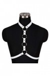 PETMHS Soutien-Gorge Harnais en Cuir pour Femmes Harnais en Simili Cuir Punk Gothique Accessoires Festival Rave Costume Blan