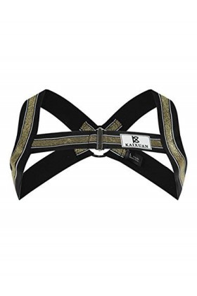 Legou Harnais pour homme avec anneau en fer - Ceinture élastique résistante à lusure - Doux et sexy - Jaune - Medium