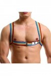 Legou Harnais pour homme avec anneau en fer - Ceinture élastique résistante à lusure - Doux et sexy - Jaune - Medium