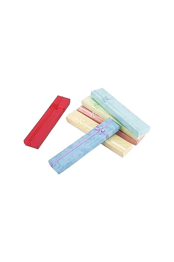 osiuujkw 12 pièces Collier boîte Rectangle Papier léger Coffrets Cadeaux Multi-usages Bijoux Emballage éponge décoration Stoc