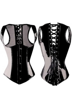 WSZJLN Serre-taille BustierCorset G-string SizeS-2XL nouveau haut corset corset noir -Noir-S