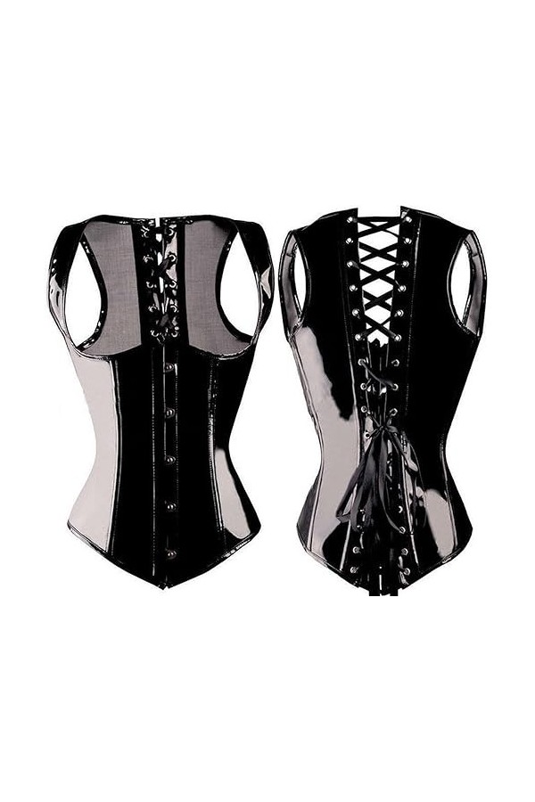 WSZJLN Serre-taille BustierCorset G-string SizeS-2XL nouveau haut corset corset noir -Noir-S
