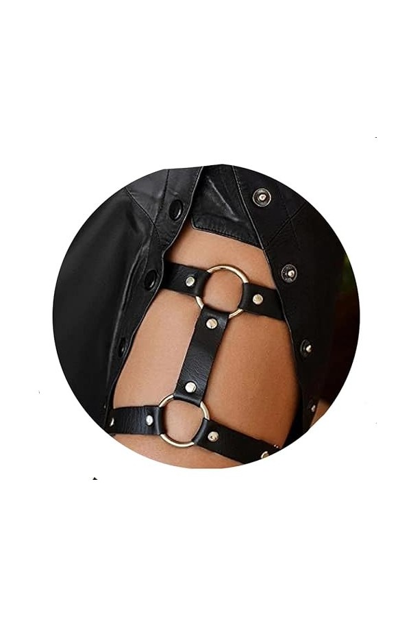 Šèxy Sêxês Ạdulte Punk Cuir Cuir Noir Cuisse Chaîne Ceinture Disco Bijoux de Corps Šex