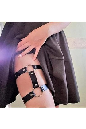 Šèxy Sêxês Ạdulte Punk Cuir Cuir Noir Cuisse Chaîne Ceinture Disco Bijoux de Corps Šex