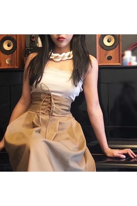 kawehiop Femme homme déclaration collier mode tour de cou chaîne colliers Portable suspendu pendentif bijoux accessoire fête 