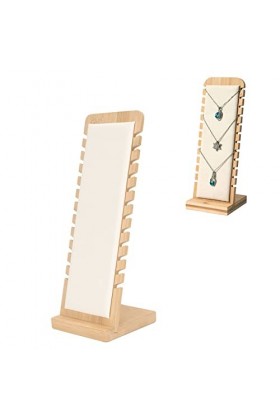 Support de collier en bambou, organisateur portatif de conseil de présentoir de collier détachable pour le hall dexposition