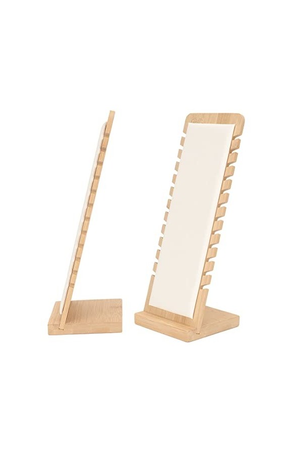 Tableau de présentoir de collier, support de collier en bambou Organisateur élégant portatif de cuir dunité centrale pour de