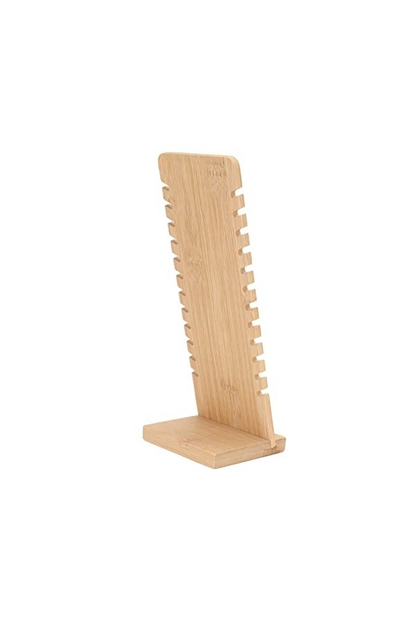 Tableau de présentoir de collier, support de collier en bambou Organisateur élégant portatif de cuir dunité centrale pour de