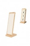 Présentoir de Collier, Support de Collier en Bambou élégant Blanc Exquis Organisateur en Cuir PU détachable pour la Maison