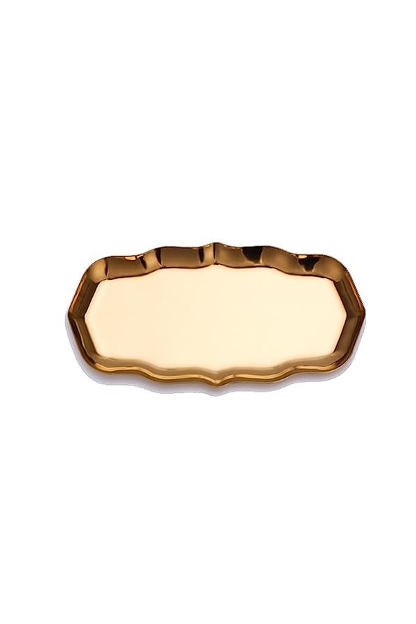 lmoikesz Cosmétiques plateau 430 acier inoxydable collier bracelet bijoux plaque gâteau organisateur miroir poli plat décorat