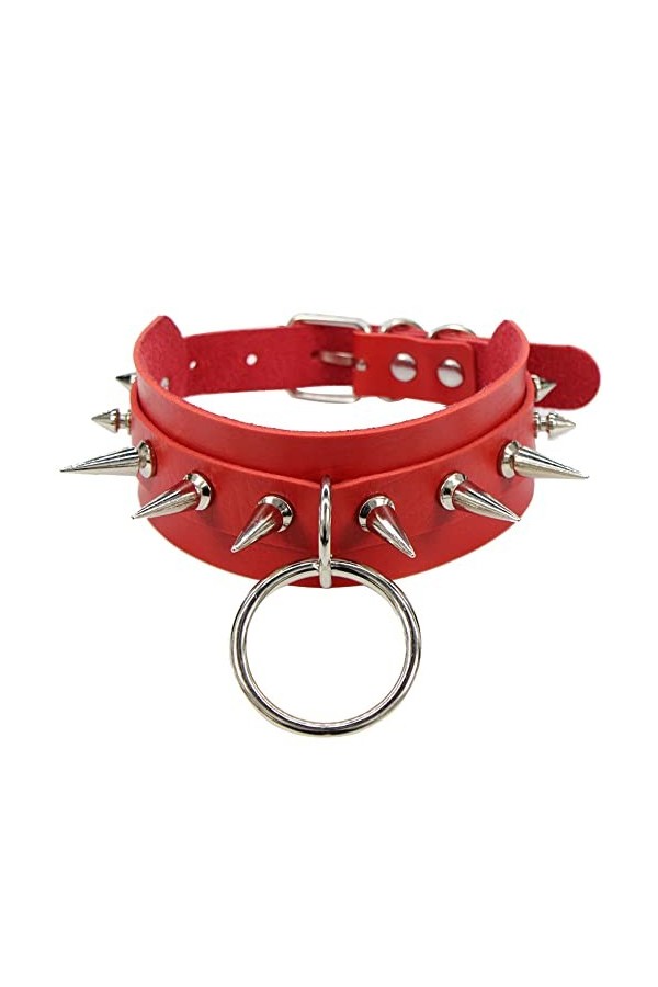 Wambere Collier gothique pour femme, style punk, chaîne clavicule, sexy, jupe, ceinture, anneau torique, rivet, collier régla