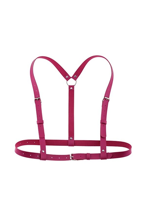 Corset punk taille près beau dos poitrine sangle bretelles mode porter porter corps harnais laçage sexy bretelles ceinture, R
