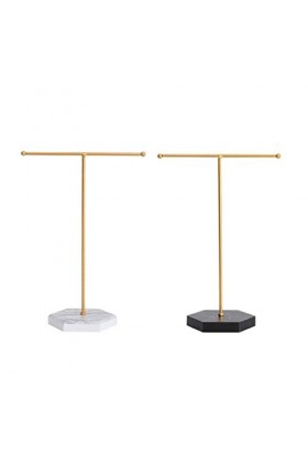 lopituwe Support de boucle doreille en métal en forme de T anneau organisateur étagère bijoux support décoration, Noir