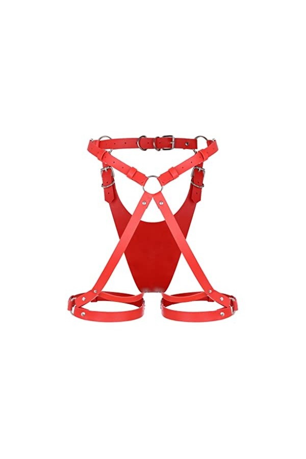 JanJean Femme String En Similicuir Ceinture Harnais Sexy String Chaîne De Taille Sexy Sous Vêtement Harnais De Corps Accessoi