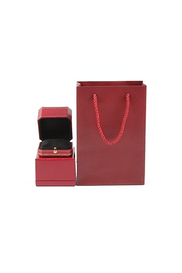 Ailan Boîte à bijoux en papier décoratif couleur unie carré boucle doreille collier emballage cadeau conteneur avec sac de l