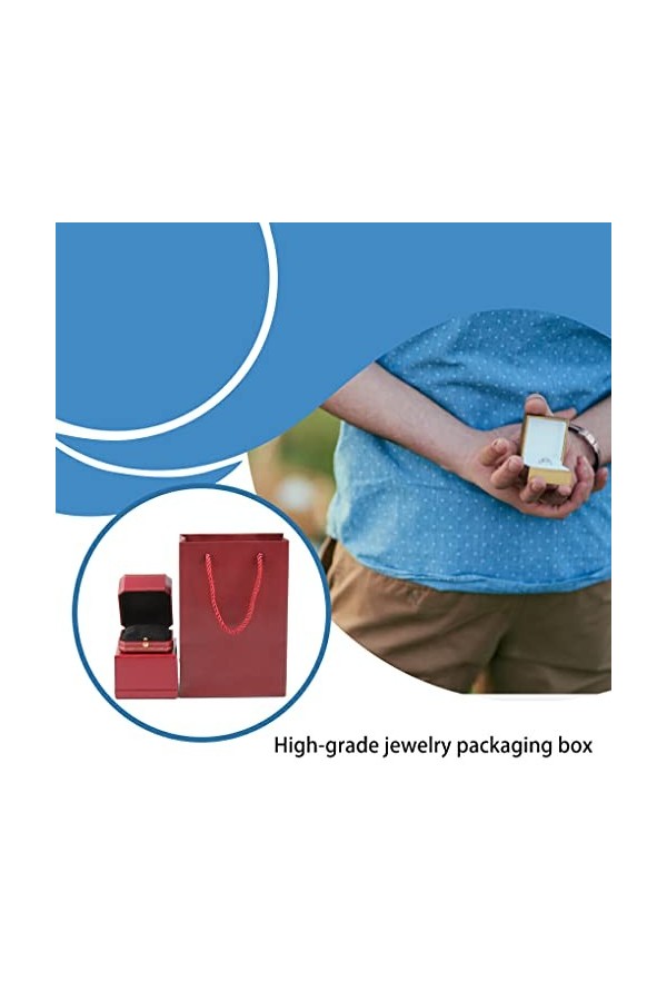 Ailan Boîte à bijoux en papier décoratif couleur unie carré boucle doreille collier emballage cadeau conteneur avec sac de l