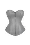 Corset sexy pour femme - Corset gothique en cuir - Lingerie grande taille - Rouge - XL