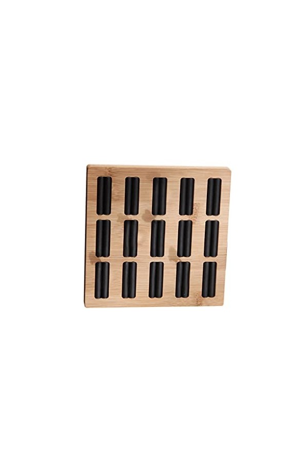 FIOERDTUIE 15 fentes en bois plateau anneau organisateur multifonction vitrine comptoir Table , Bois/Noir