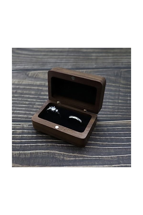 YIUPEDRFG Boîte Anneaux Bijoux En Bois De Mariage Boucles Doreilles De Fiançailles De Stockage Emballage Emballage Pendentif