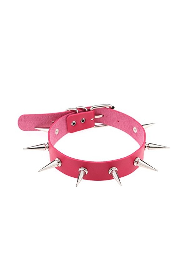Punk Gothique PU Cuir Créatif Collier Rivet Spike Collier Collier Collier Chaîne Cosplay Vêtements, Cuir, Pas de gemme