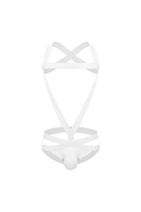 inhzoy Homme Maillot de Corps Ceinture Harnais de Poitrine Jouet Damour Jeu de Rôle Cosplay Adultes Couple Bandage Réglable 