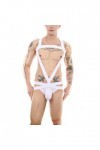 inhzoy Homme Maillot de Corps Ceinture Harnais de Poitrine Jouet Damour Jeu de Rôle Cosplay Adultes Couple Bandage Réglable 