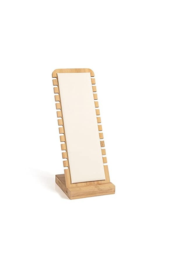 IOIUSKKU Présentoir à bijoux en bois de bambou Collier en forme de L Affichage Bracelet Porte-bijoux Organisateur à fente Com