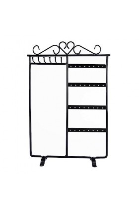 Ailan Métal 32 trous 6 crochets montés boucles doreilles présentoir Table organisateur multifonction bijoux support étagères