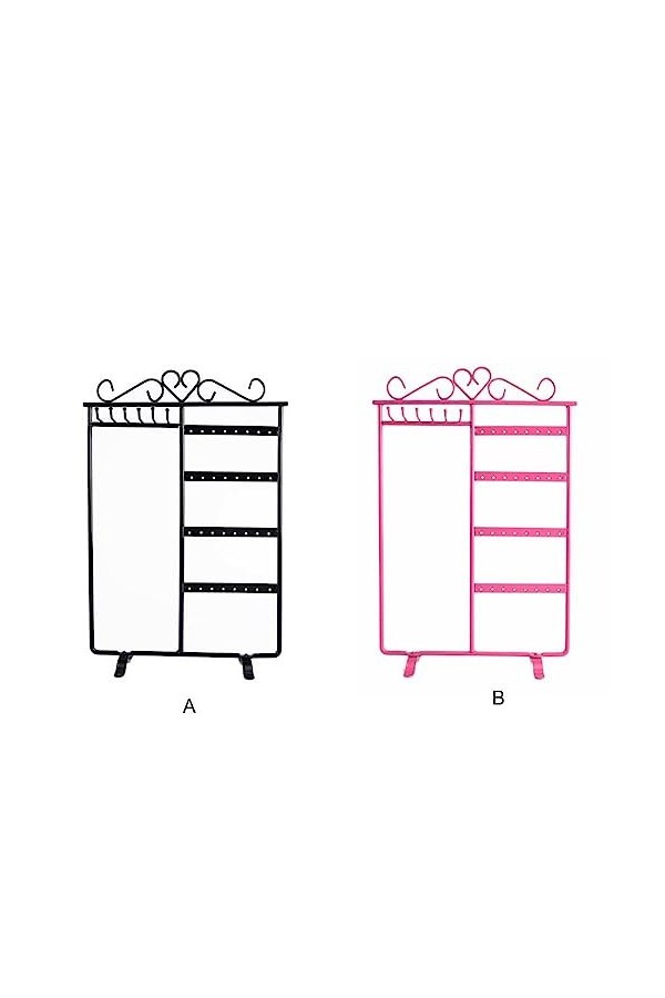 Ailan Métal 32 trous 6 crochets montés boucles doreilles présentoir Table organisateur multifonction bijoux support étagères
