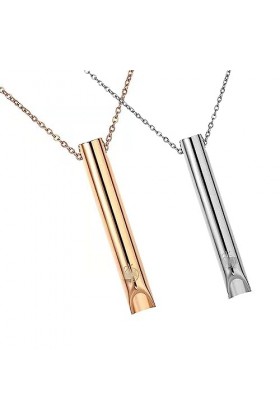 NUMAD 2PCS Collier de Soulagement de lAnxiété,Collier de Sifflet Apaisant En Acier Inoxydable,Collier Conscient Anti-Stress,