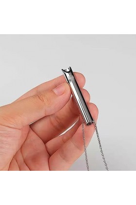 NUMAD 2PCS Collier de Soulagement de lAnxiété,Collier de Sifflet Apaisant En Acier Inoxydable,Collier Conscient Anti-Stress,