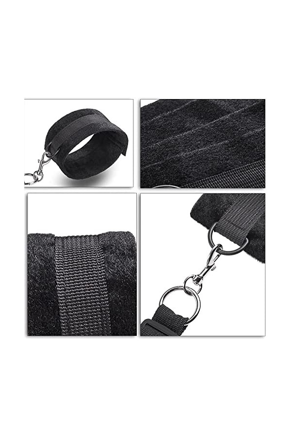 YUEGOO Ś-Ěx-Tøyš Peluche Poignets Ré-S-Tràïňts Kït Yoga B-D-S-M Débutant Kit de Jeux de Relaxation Accessoires Vêtements DEx
