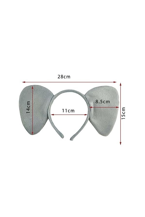 Éléphant Oreilles Bandeau Nez Nœud Papillon Queue Éléphant Costume Accessoires Léger Bandeau Dessin Animé Cosplay Photo Props