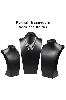 SUIOPPYUW Présentoir buste anneaux pendentif support délicat stockage modèle supports supports auto-assemblage cuir pour cent