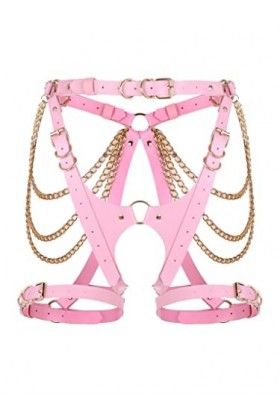 JanJean Femme String En Similicuir Ceinture Harnais Sexy String Chaîne De Taille Sexy Sous Vêtement Harnais De Corps Accessoi