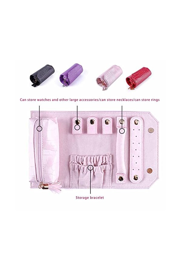 kawehiop Vitrine boucle doreille rouleau boîte de rangement PU pratique conteneur multifonctionnel grande capacité Organisat