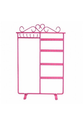 WUUISDNX Métal 32 trous 6 crochets montés boucles doreilles Bracelet support Table multifonction bijoux support oreille gouj