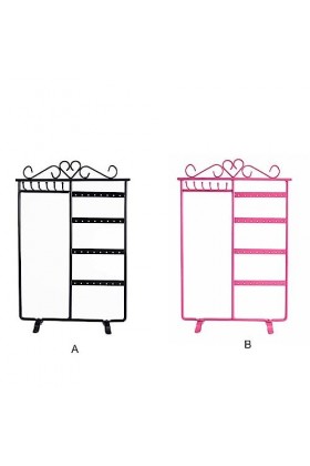 WUUISDNX Métal 32 trous 6 crochets montés boucles doreilles Bracelet support Table multifonction bijoux support oreille gouj