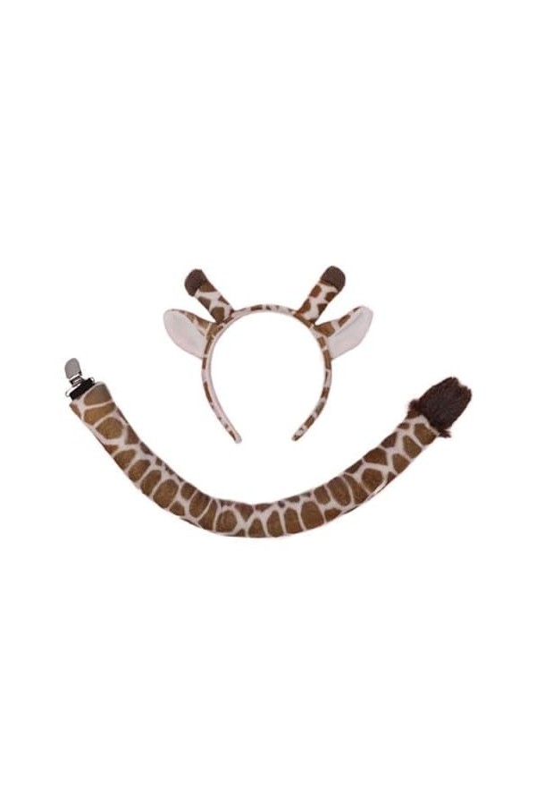 Harilla Oreilles de queue de girafe bandeau accessoires de cosplay oreilles danimaux à la main casque bandes de cheveux en p