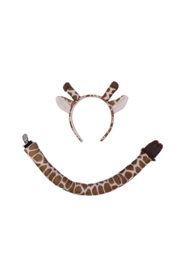 Harilla Oreilles de queue de girafe bandeau accessoires de cosplay oreilles danimaux à la main casque bandes de cheveux en p