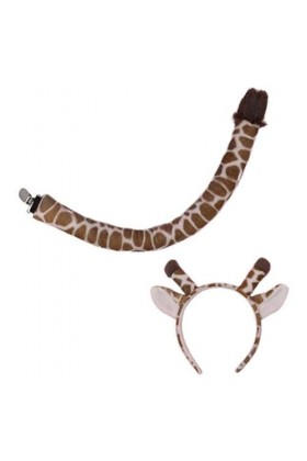Perfeclan Belle girafe queue oreilles ensemble bandeau Cosplay accessoires en peluche fait à la main doux bandes de cheveux p