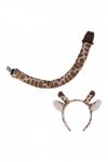 Perfeclan Belle girafe queue oreilles ensemble bandeau Cosplay accessoires en peluche fait à la main doux bandes de cheveux p