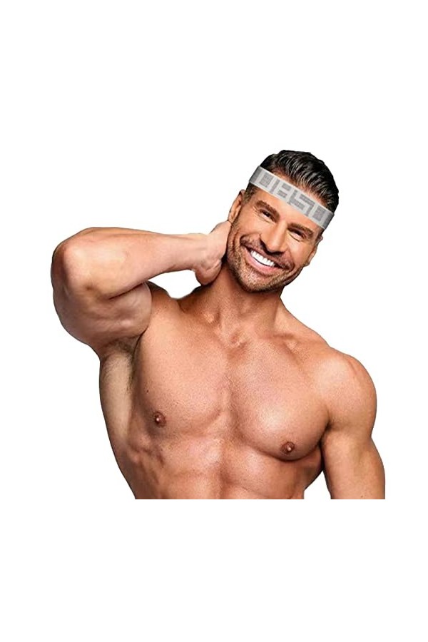 Harnais pour homme réglable en cuir - Demi-harnais de poitrine - Ceinture punk - Bandeau uni - Gris - Taille unique