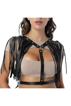 wecmkah Harnais Corps Réglable pour Vêtements Danse Accessoires Club Glands Ceinture Gothique Punk pour Femmes Ceinture Poitr