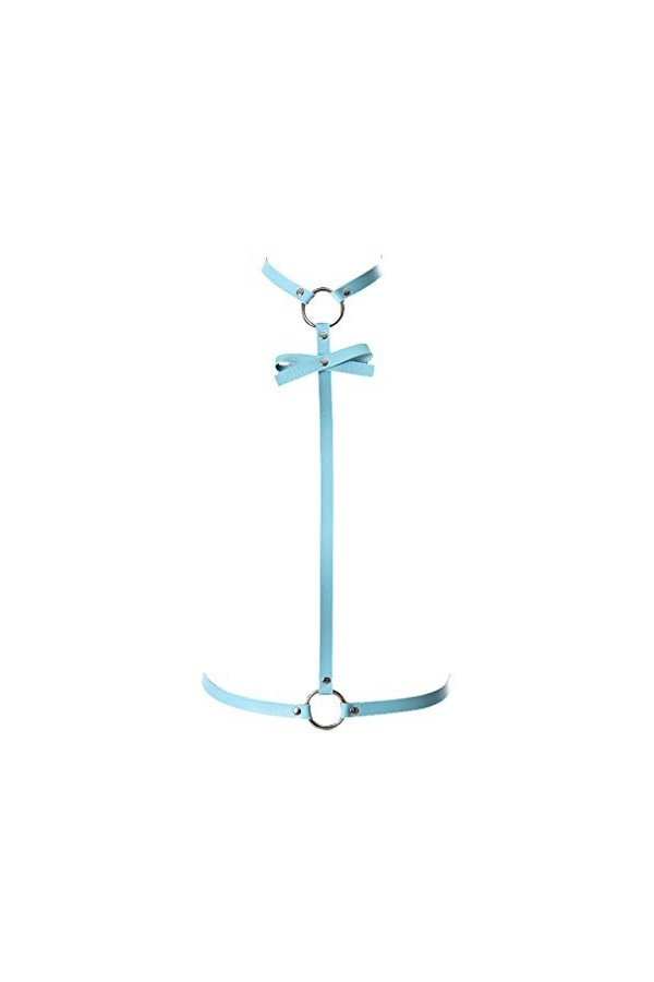 PETMHS Femmes Punk Cuir Harnais Poitrine Cou Taille Corps Cage Soutien-Gorge Sangle réglable Gothique Rave Festival Costumes 