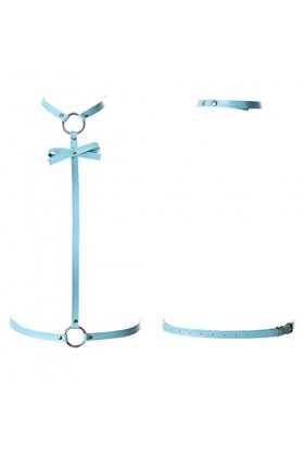 PETMHS Femmes Punk Cuir Harnais Poitrine Cou Taille Corps Cage Soutien-Gorge Sangle réglable Gothique Rave Festival Costumes 