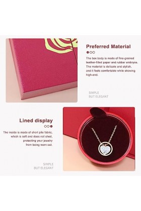 CLSSLVVBN Bijoux Boîte De Rangement Pliable Collier Affichage Paquet Cas Rose Pendentif Porte-Papier Organisateur Décoratif P