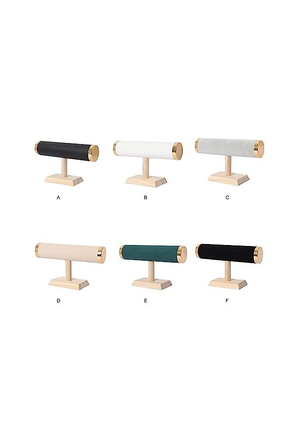 vreplrse Bijoux Présentoir Bracelet Support Suspendu T Bar Bracelet Magasin Vitrine Commode En Cuir Bois Titulaire Accueil Or